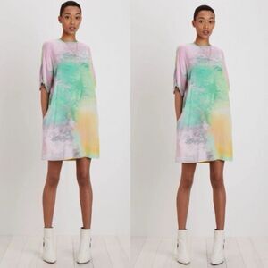 The Kit Maya Dress Pastel Fog Daniel Vosovic - M ~ Watercolor Print Shift Dress